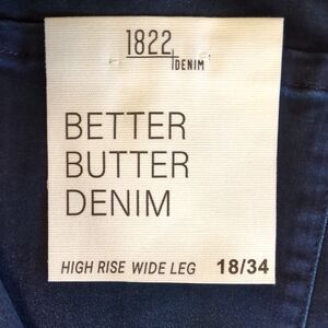 1822 Denim's Women's Wide Leg 34P Jeans - Dark Blue